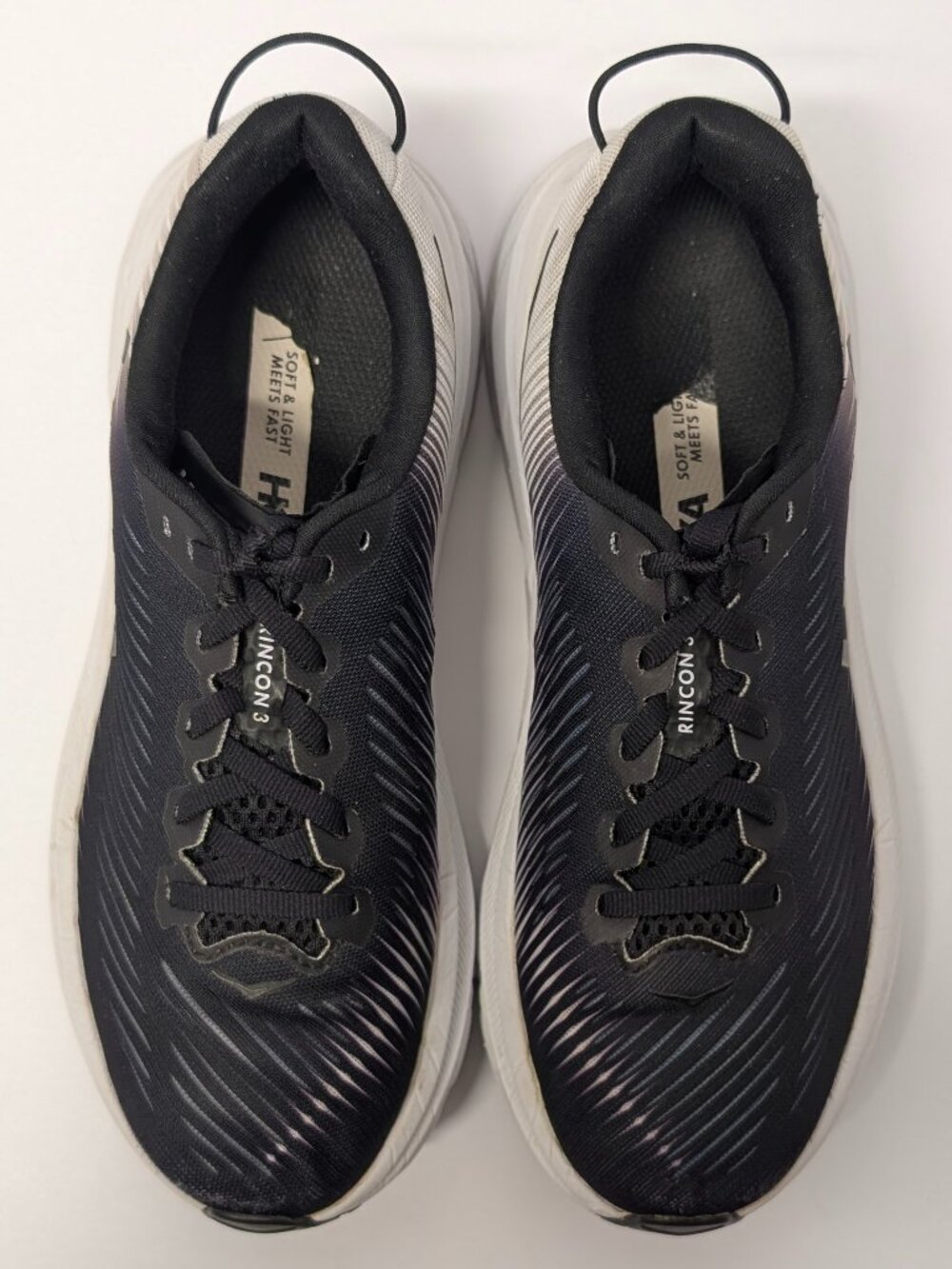 HOKA One One Rincon 3 Sneakers in Black & White - Picture 3 of 16